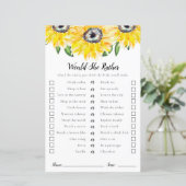 Würde sie lieber Sonnenblumen Brautparty spielen (Stehend Vorderseite)