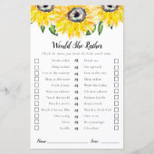 Würde sie lieber Sonnenblumen Brautparty spielen (Vorderseite)