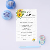 Würde sie lieber Sonnenblumen-Brautparty-Spielkart Flyer (Einzeln)