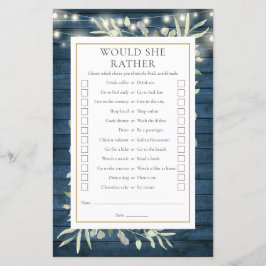 Würde sie lieber Tee-Party-Brautparty spielen