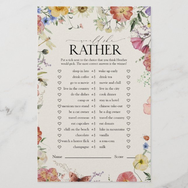 Würde sie stattdessen das Brautparty der Blumen pr (Vorderseite)