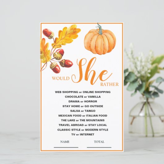 Würde sie stattdessen fallen Pumpkin Bridal Spiel (Stehend Vorderseite)