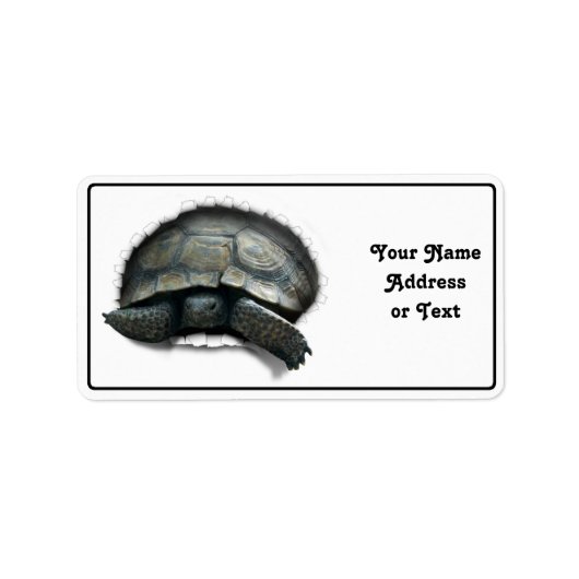 WÜRDE TORTOISE KOMMT HERAUS! ADRESSAUFKLEBER (Vorne)