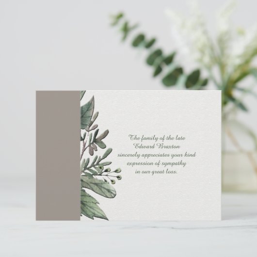 Würde - Trauerfall danken Ihnen Notecard Dankeskarte (Stehend Vorderseite)