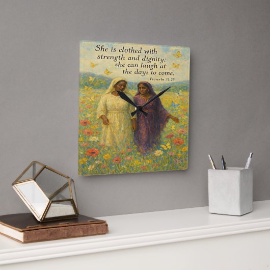 Würde und Festigkeit Decorative Wall Clock Quadratische Wanduhr (Büro)