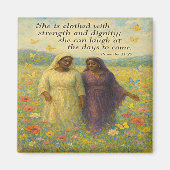 Würde und Stärke Christlich Art Magnet (Vorne)