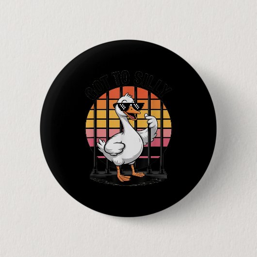 Wurde zu alberner lustiger Gans Retro-Singles Knas Button (Vorderseite)