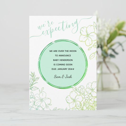 Wurden Gezeichnet Blume mit einer grünen Linie erw Ankündigung (Stehend Vorderseite)