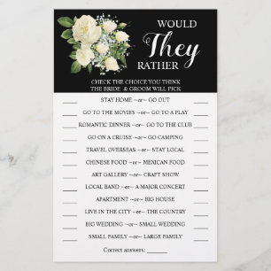 Würden sie eher Paare Dusche Spielkarte Flyer