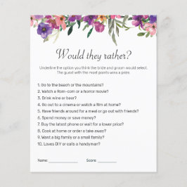 Würden sie eher Party-Brautparty-Spiel mit Blumen