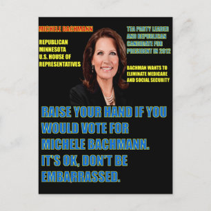 Würden Sie für Michele Bachmann stimmen? Postkarte