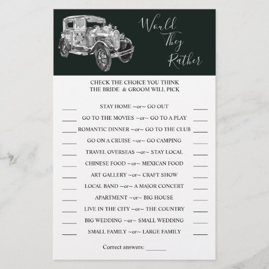 Würden sie lieber eine Duschkarte für das Hochzeit Flyer (Vorne)