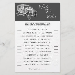 Würden sie lieber eine Duschkarte für das Hochzeit Flyer