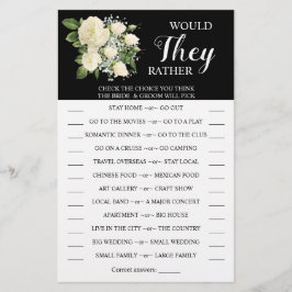 Würden sie lieber Paare Duschspielkarte Flyer
