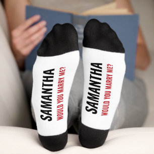 Würdest du mich heiraten? Vorschlag zur Eheschließ Socken