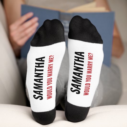 Würdest du mich heiraten? Vorschlag zur Eheschließ Socken (Unterseite)