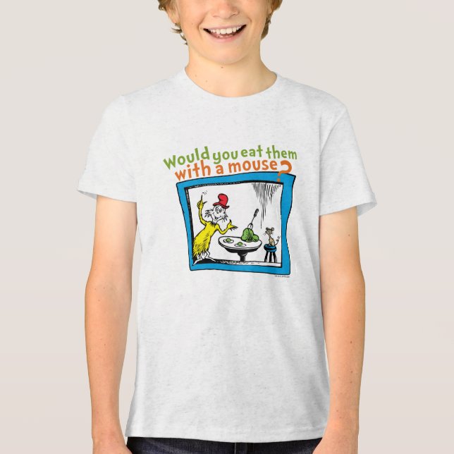 Würdest du sie mit einer Maus essen? Tri-Blend Shirt (Vorderseite)