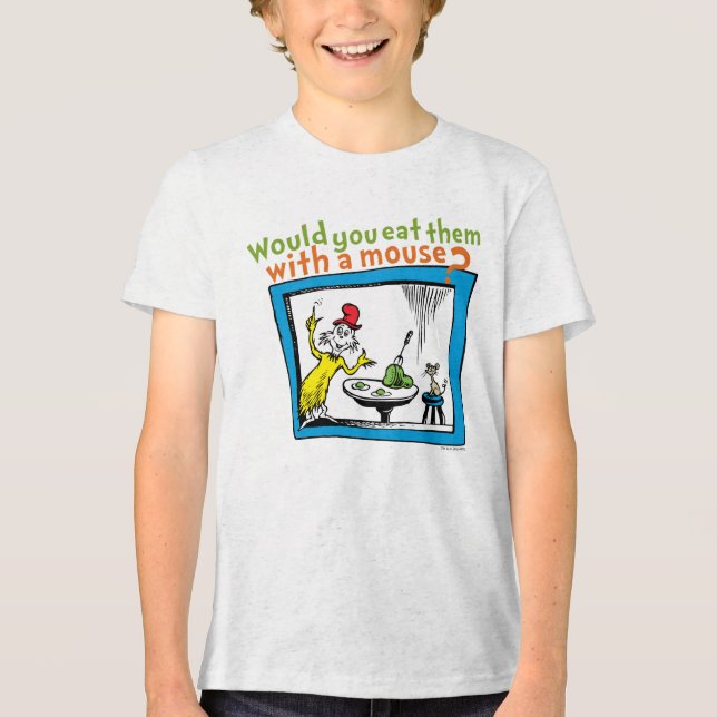 Würdest du sie mit einer Maus essen? Tri-Blend Shirt (Vorderseite)