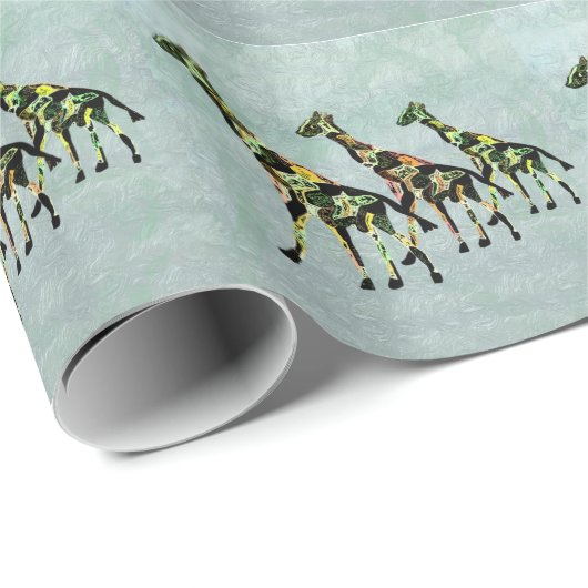 Würdevolle Giraffen Geschenkpapier (Rolleneckpunkt)