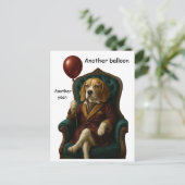 Würdevoller Beagle-Geburtstagsballon Postkarte (Stehend Vorderseite)