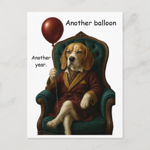 Würdevoller Beagle-Geburtstagsballon Postkarte