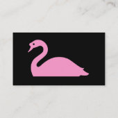 Würdevoller rosa Schwan vordere u. hintere ~ Visitenkarte (Rückseite)
