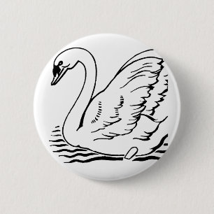 Würdevoller Schwan Button