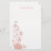 Würdevoller Schwan-personalisiertes Briefpapier (Vorne/Hinten)