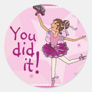 Würdevoller Tanzenaufkleber der Ballerina Runder Aufkleber
