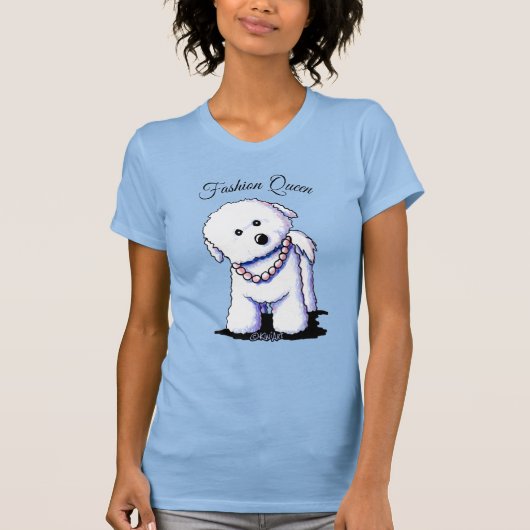 Würdevolles Bichon in den Perlen T-Shirt (Vorderseite)