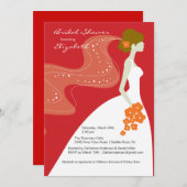 Würdevolles Braut-Brautparty-Einladung ROT Einladung (Vorne/Hinten)