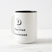 Würdevolles D - Personalisierter Luxus-Lob Tasse (Vorderseite Links)