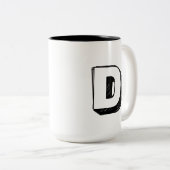 Würdevolles D - Personalisierter Luxus-Lob Tasse (VorderseiteRechts)