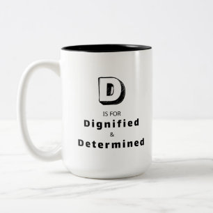 Würdevolles D - Personalisierter Luxus-Lob Tasse
