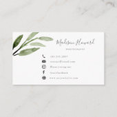 Würdevolles Grün minimal Visitenkarte (Rückseite)