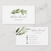 Würdevolles Grün minimal Visitenkarte (Vorne/Hinten)
