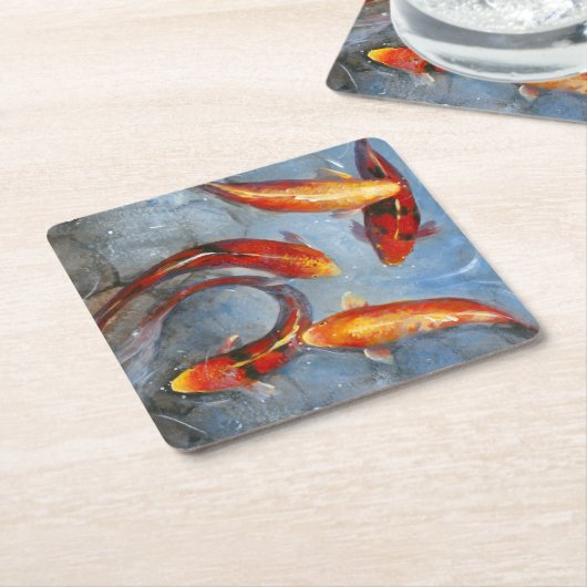 Würdevolles Koi I Rechteckiger Pappuntersetzer (angewinkelt)