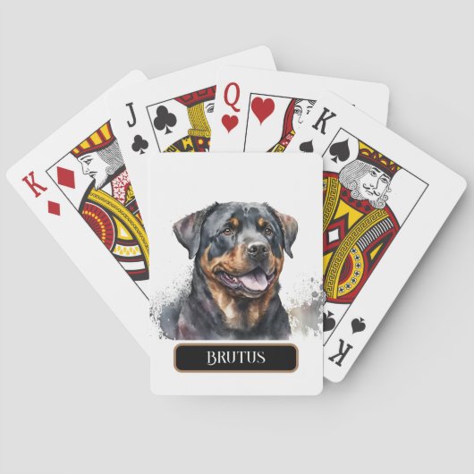 Würdiger Rottweiler Hund Personalisieren Spielkarten (Rückseite)