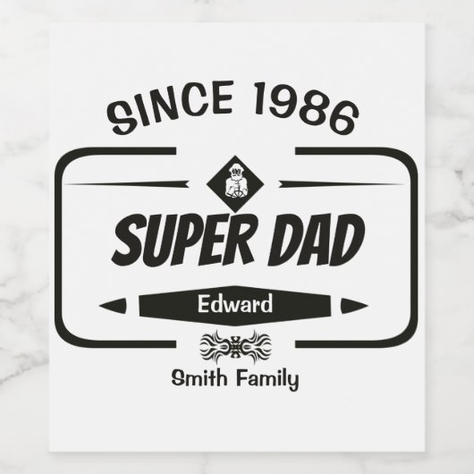 Würdigung des Superhelden Weinetikett (Einzelnes Label)