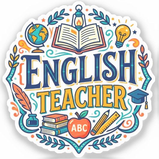 Würdigung für Englischlehrer Aufkleber (Vorderseite)