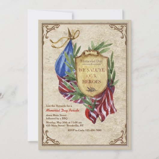 Würdigung unserer Helden-Einladung Einladung (Vorderseite)