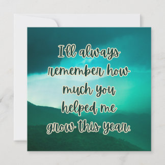 Würdigungskarte mit warmer Nachricht