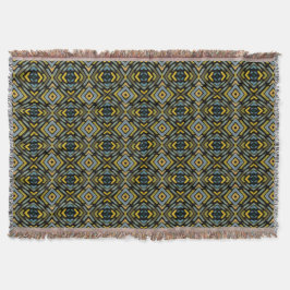 Wurfdecke Blau Gold Schwarz Reifenprofil  Decke