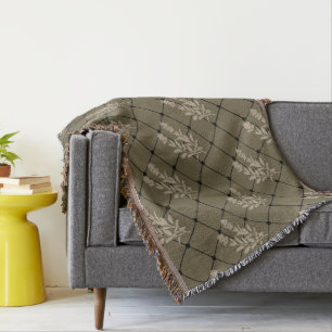 Wurfdecke, Brauner Salbei-Design Decke