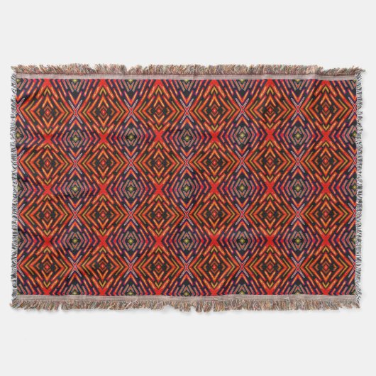 Wurfdecke Feurig Rot Orange Schwarz Decke (Vorderseite)