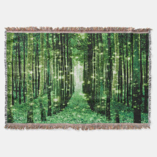 Wurfdecke Magischer Wald Grüne Mysterium Decke