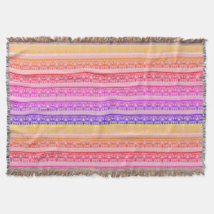 Wurfdecke mit Regenbogen-Ombre-Stammesstreifen Decke