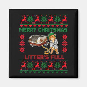 Würfe voll Frohe Weihnachten Lustiger Katzenliebha Magnet
