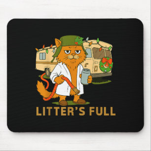 Würfe voll lustige Katze mit Schlauch und Trinken  Mousepad