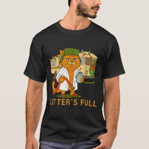 Würfe voll lustige Katze mit Schlauch und Trinken T-Shirt